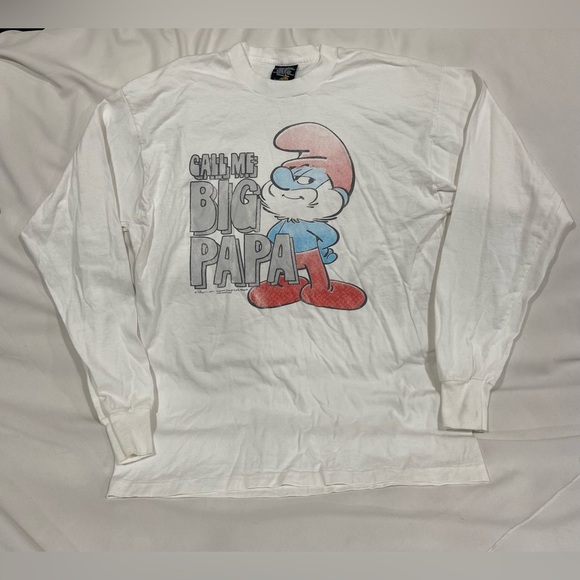 Warner Bros. | Shirts | The Smurfs Papa Smurf Space Jam Long Sleeve ...